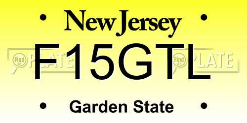 F15GTL New Jersey License Plate