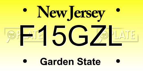 F15GZL New Jersey License Plate