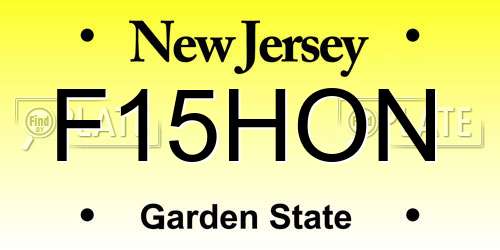 F15HON New Jersey License Plate