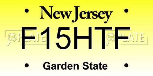 F15HTF New Jersey License Plate