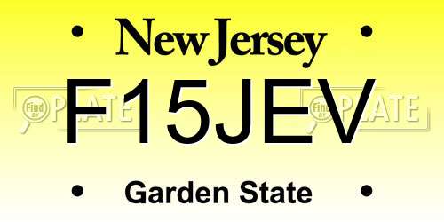 F15JEV New Jersey License Plate