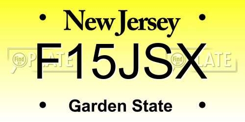 F15JSX New Jersey License Plate