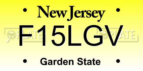 F15LGV New Jersey License Plate