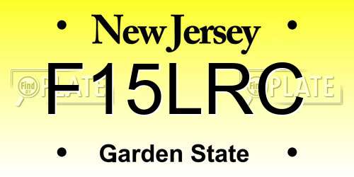 F15LRC New Jersey License Plate