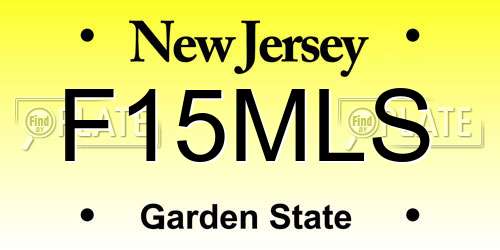 F15MLS New Jersey License Plate