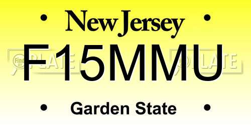 F15MMU New Jersey License Plate