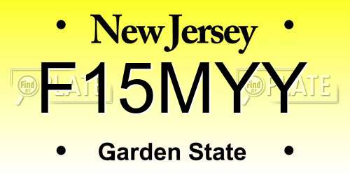 F15MYY New Jersey License Plate