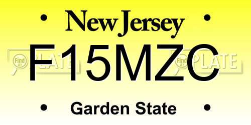 F15MZC New Jersey License Plate