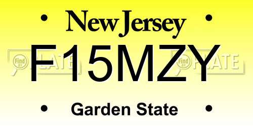 F15MZY New Jersey License Plate