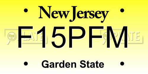 F15PFM New Jersey License Plate