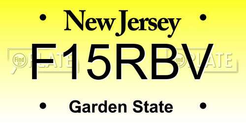 F15RBV New Jersey License Plate