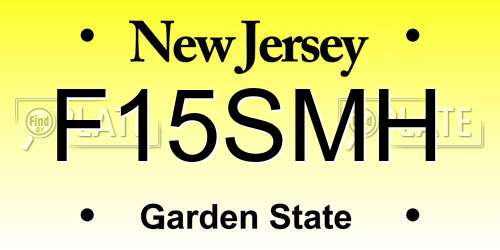 F15SMH New Jersey License Plate