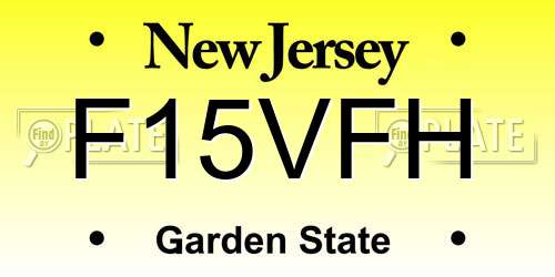 F15VFH New Jersey License Plate