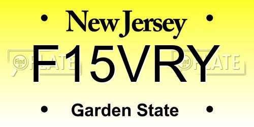 F15VRY New Jersey License Plate