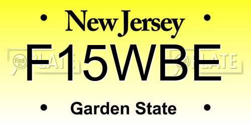 F15WBE New Jersey License Plate