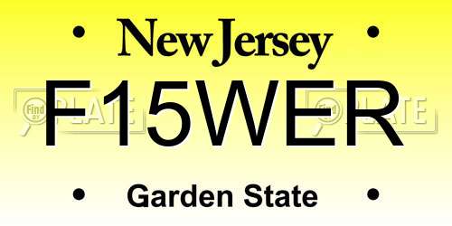 F15WER New Jersey License Plate