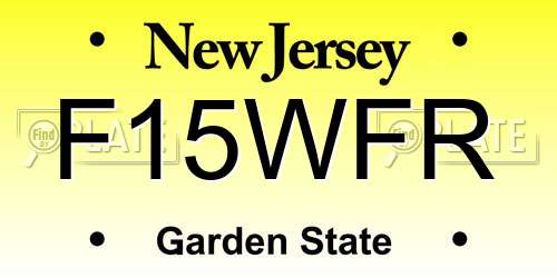 F15WFR New Jersey License Plate