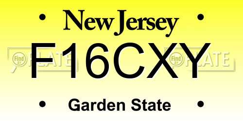 F16CXY New Jersey License Plate