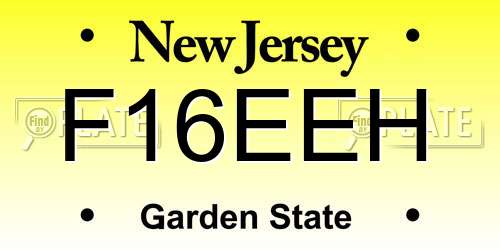 F16EEH New Jersey License Plate