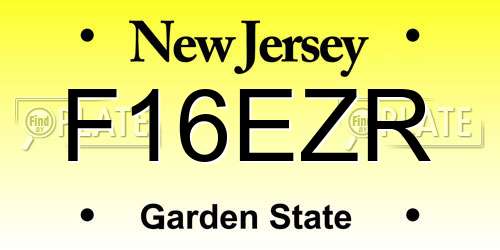 F16EZR New Jersey License Plate