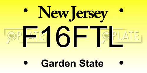 F16FTL New Jersey License Plate