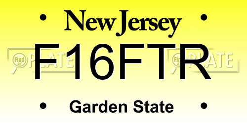 F16FTR New Jersey License Plate