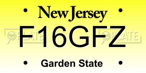 F16GFZ New Jersey License Plate