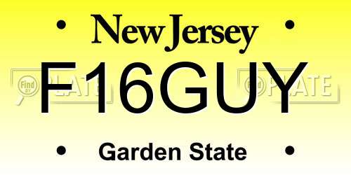 F16GUY New Jersey License Plate