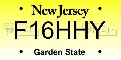 F16HHY New Jersey License Plate