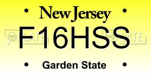 F16HSS New Jersey License Plate