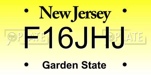 F16JHJ New Jersey License Plate
