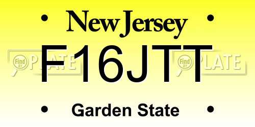 F16JTT New Jersey License Plate