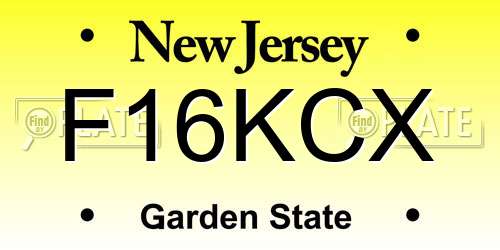 F16KCX New Jersey License Plate