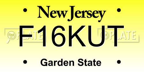 F16KUT New Jersey License Plate