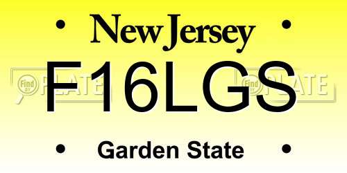 F16LGS New Jersey License Plate
