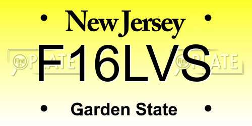 F16LVS New Jersey License Plate