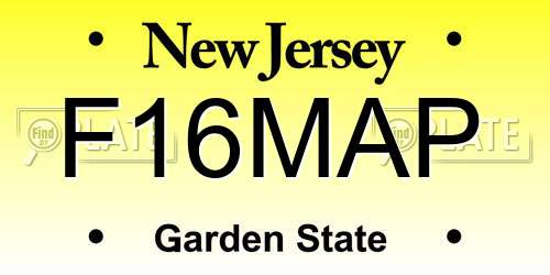 F16MAP New Jersey License Plate