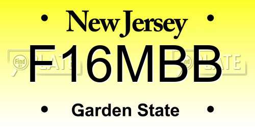 F16MBB New Jersey License Plate