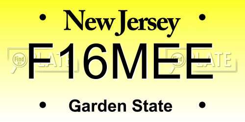 F16MEE New Jersey License Plate