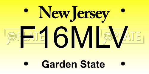 F16MLV New Jersey License Plate
