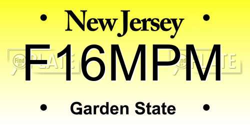 F16MPM New Jersey License Plate