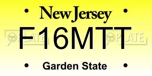 F16MTT New Jersey License Plate