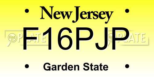 F16PJP New Jersey License Plate