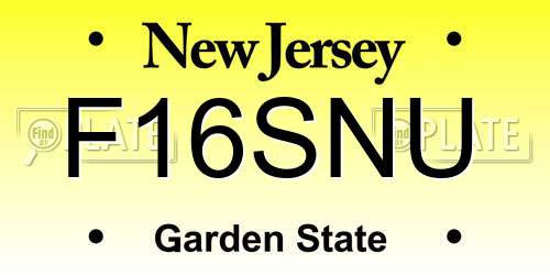 F16SNU New Jersey License Plate