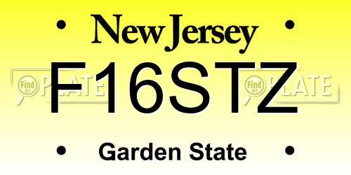 F16STZ New Jersey License Plate