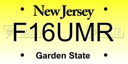 F16UMR New Jersey License Plate