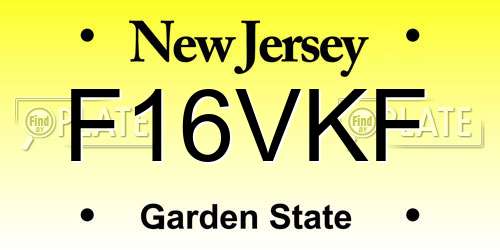 F16VKF New Jersey License Plate