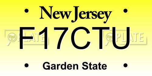 F17CTU New Jersey License Plate