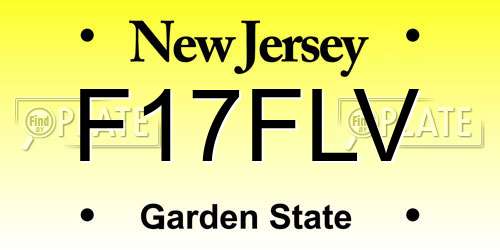 F17FLV New Jersey License Plate