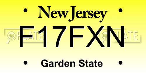 F17FXN New Jersey License Plate